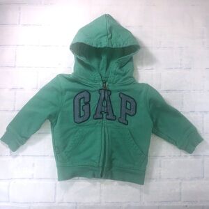 Baby Gap Green Hoodie with Blue Letters